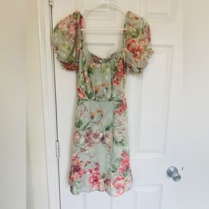 Puffed Sleeve floral dress